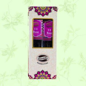Govinda Rose Incense Sticks Set Of 2 - Aromatic Fragrance For Meditation & Relax